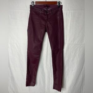 Faux leather maroon pant